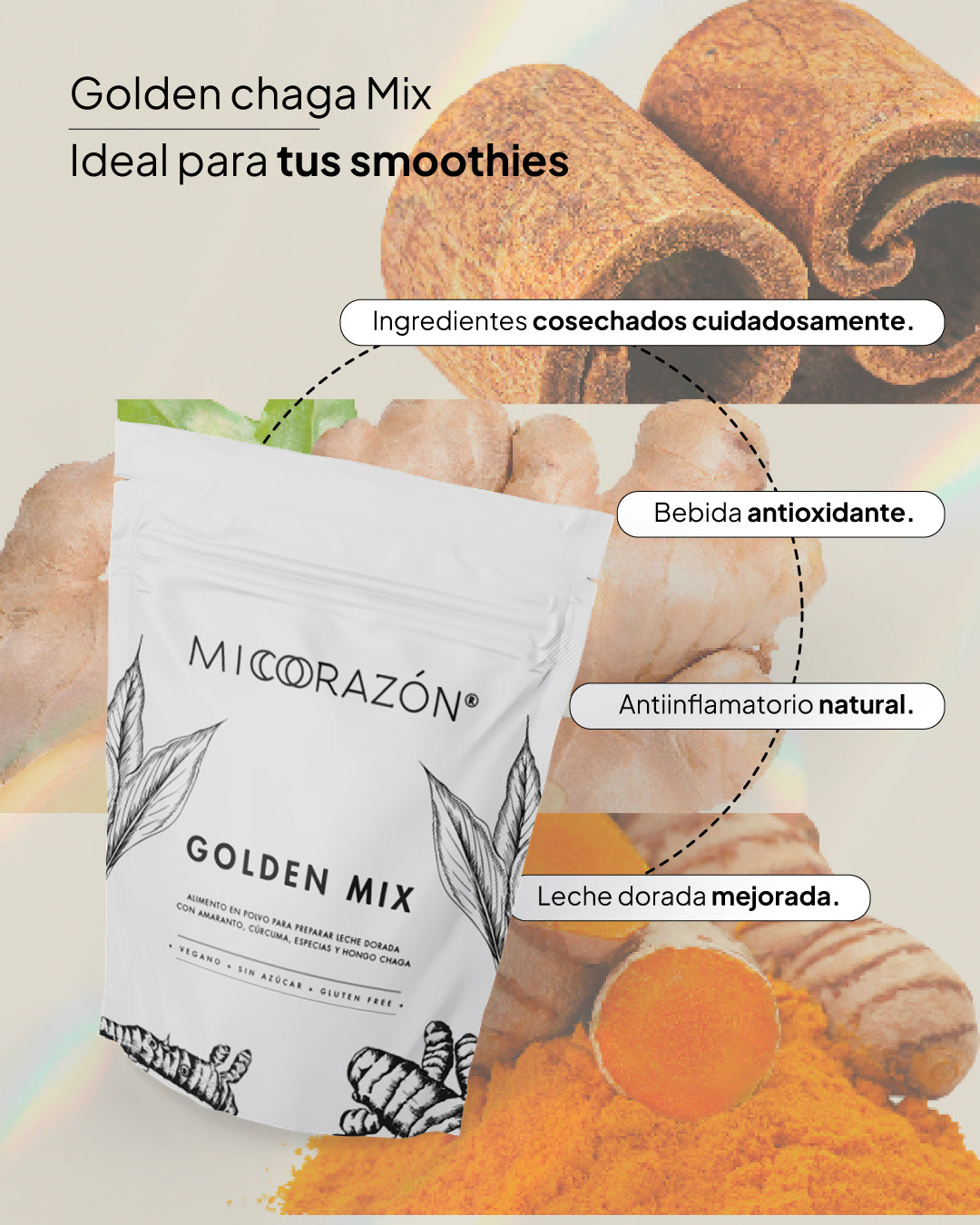 Golden Chaga Mix | Antioxidante | Ideal para Smoothies